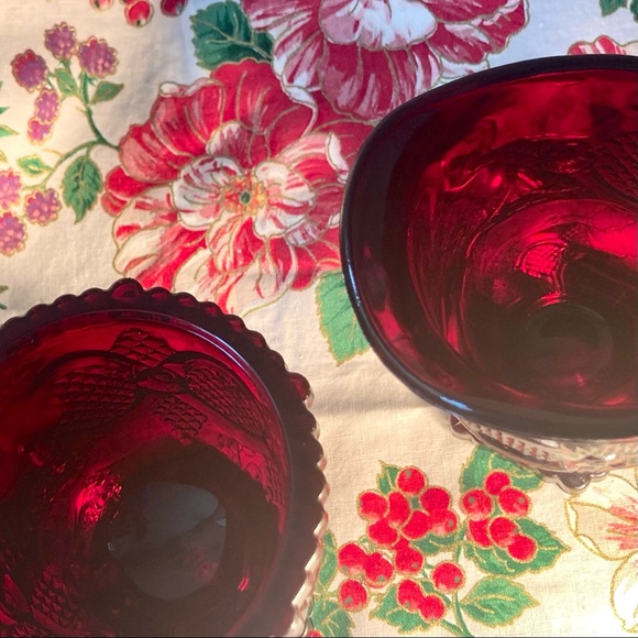 Avon Ruby Red glassware creamer and sugar - Picture 4 of 8